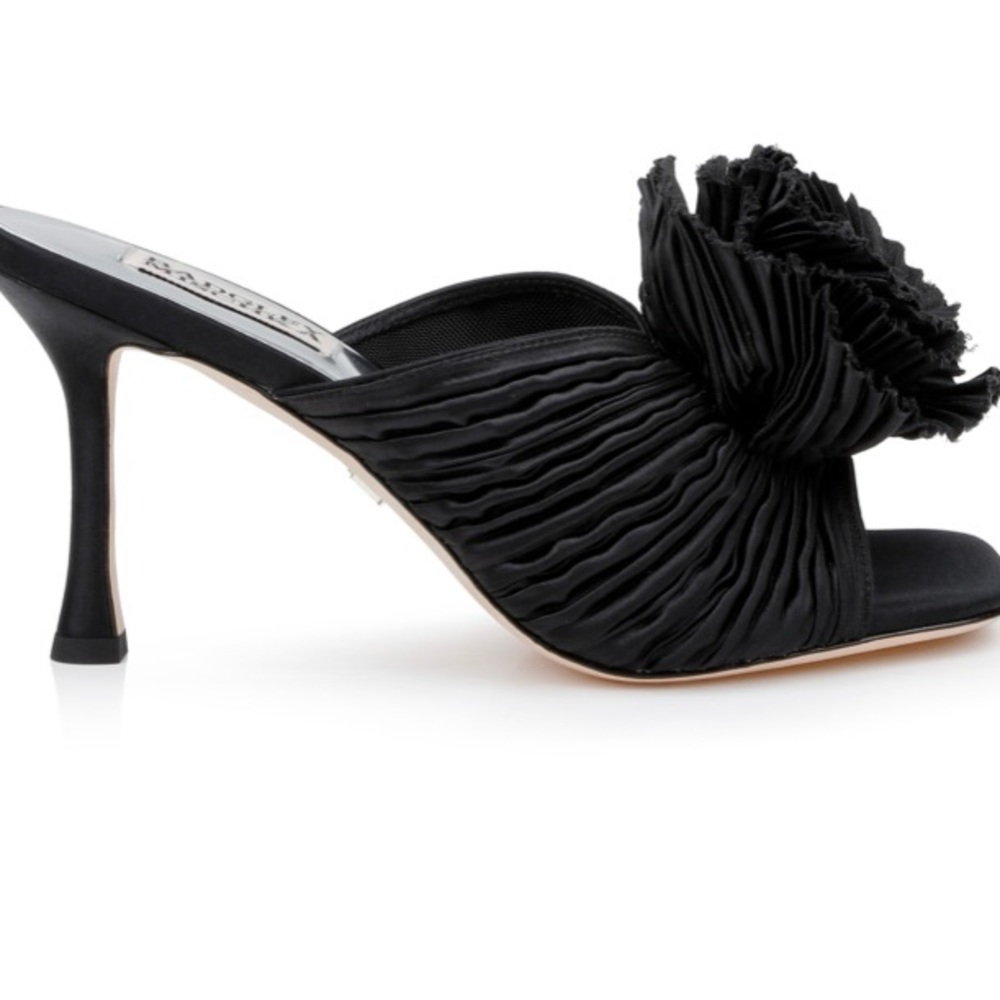 Badgley Mischka Black Floral Heels - Picture 3 of 8